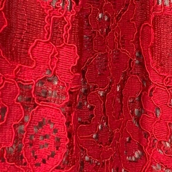 Love Fire Red Lace Fit & Flare Sleeveless Mini Dress Women’s Small - Picture 8 of 10